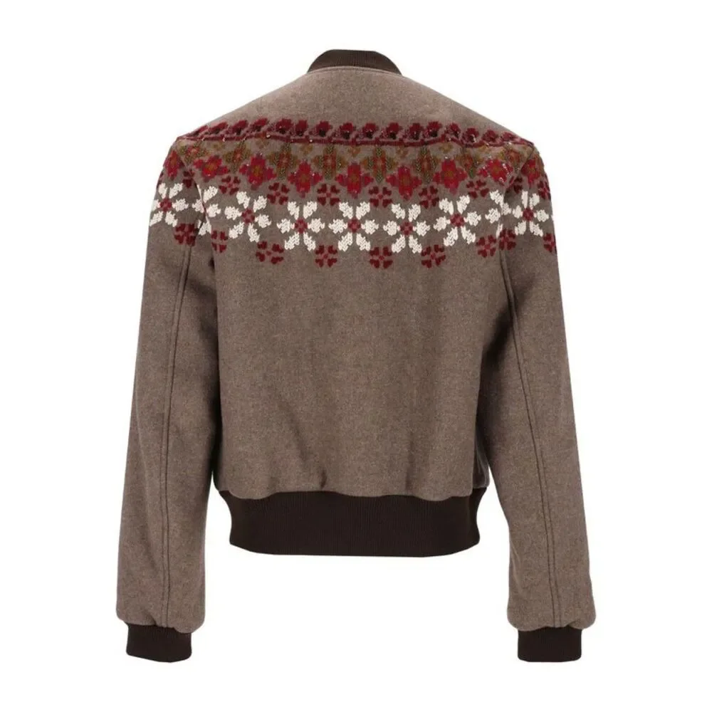Dries Van Noten Men Valtor Bomber Jacket In Wool Blend